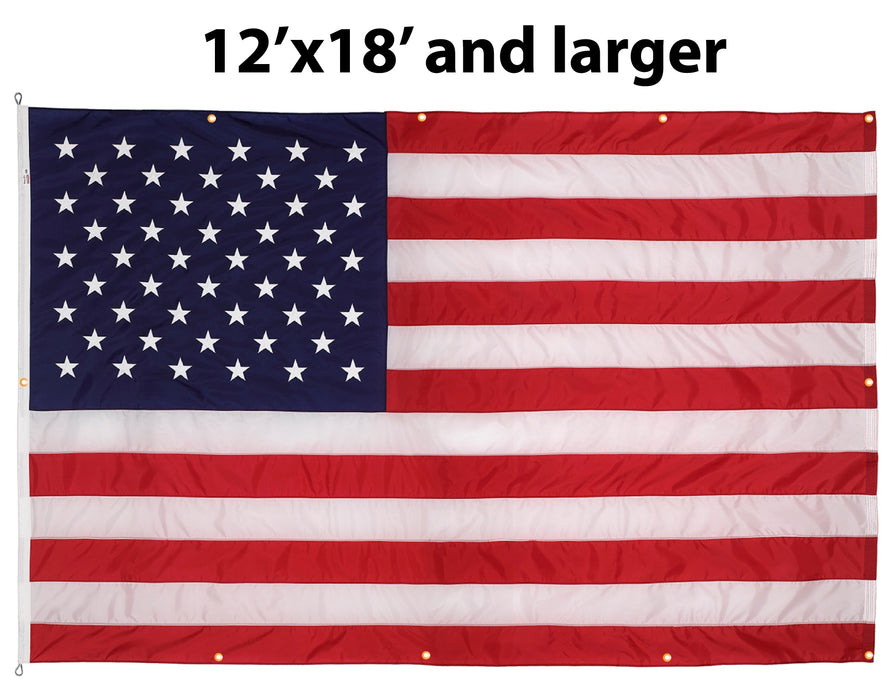 Nylon American Flag with Grommets Along Edges for Wall Hanging *Made in USA*