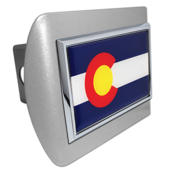 Colorado Flag Brushed Hitch Cover