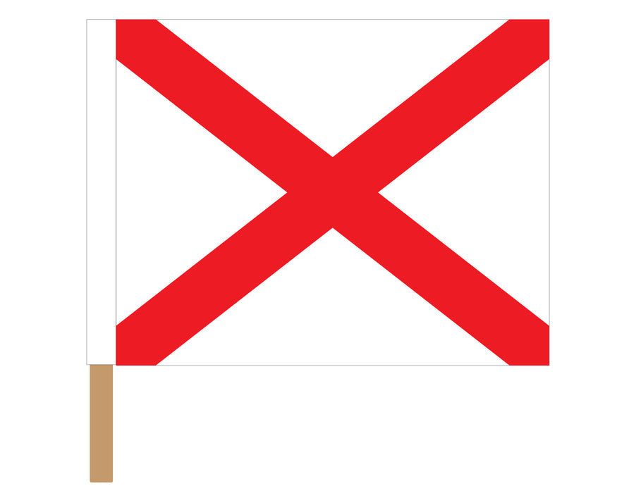 Sewn Rain Racing Flag (White with Red X)