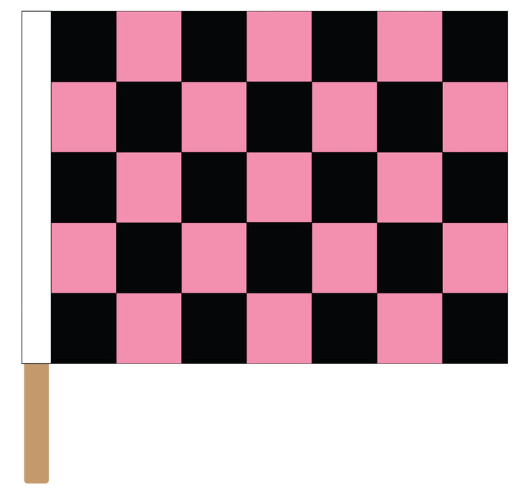 Printed Black & Pink Checkered Racing Flag