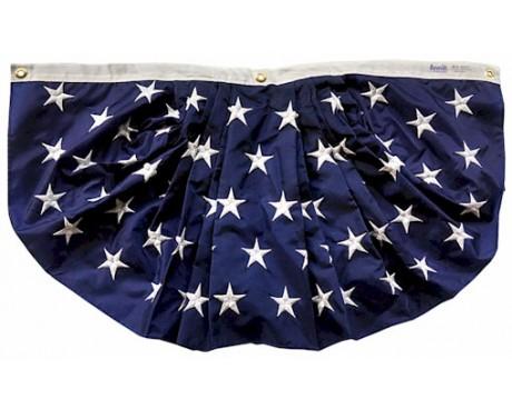 Embroidered Stars Pleated Full Fan Flagman of America Patriotic Decoration