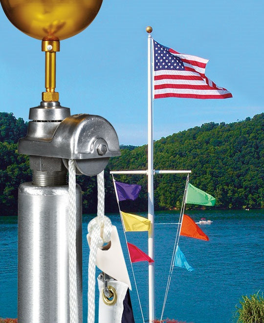 Nautical Single Mast Aluminum Flagpole - Lifetime Warranty