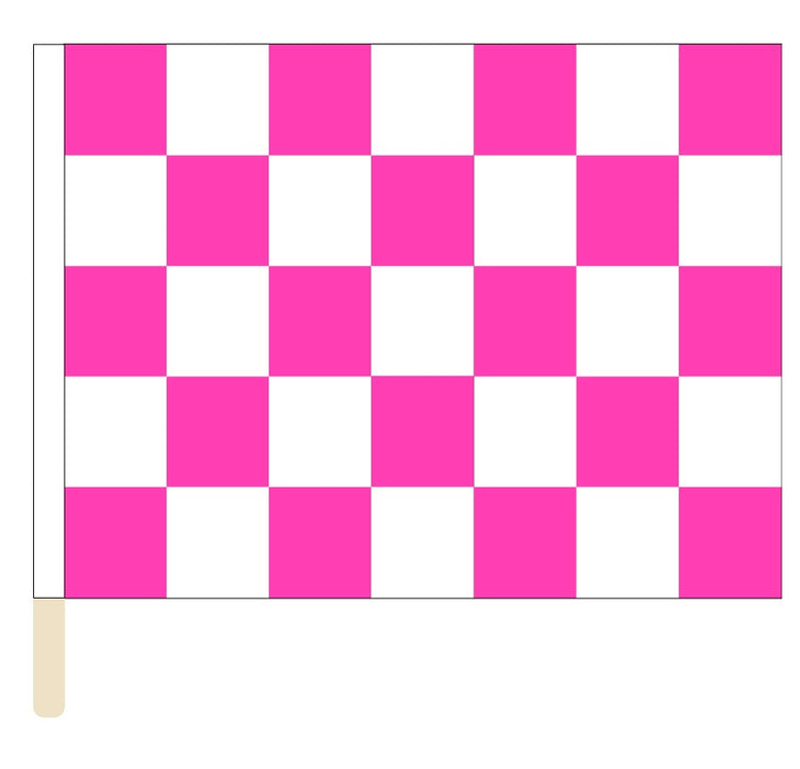 Printed Pink & White Checkered Racing Flag