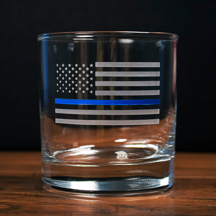 Thin Blue Line Glass 11oz - Bullet Free *Clearance*
