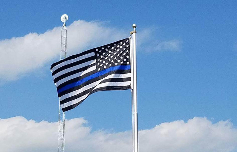 Printed Thin Blue Line American Flag *Made in USA Heavier Duty*