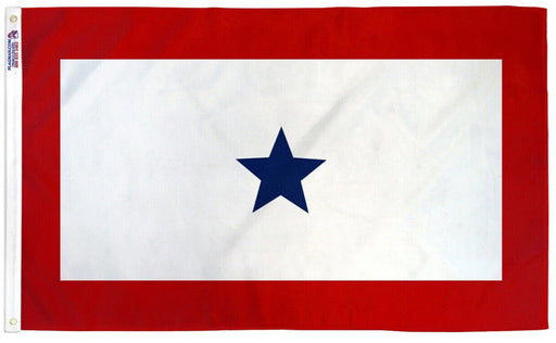 blue star service flag 3x5 military family flag white field red border blue star made in USA