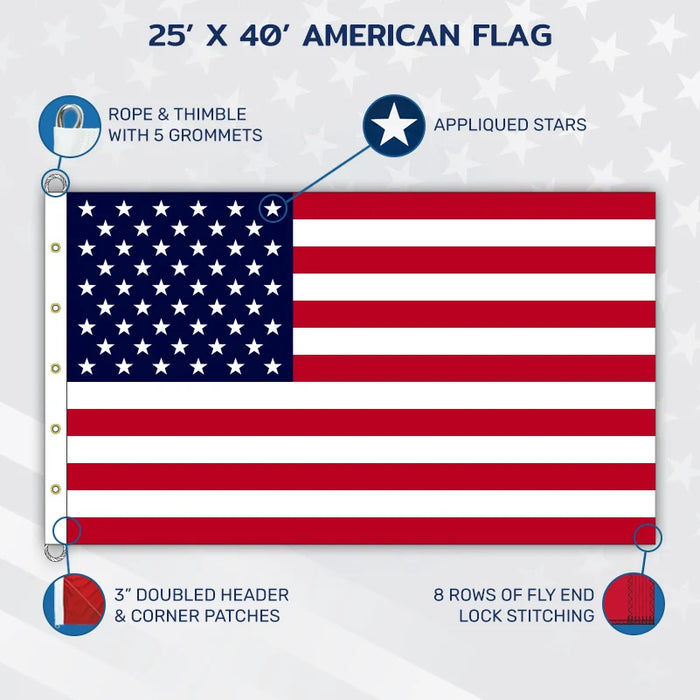 25'x40' American Flag for Sale by Flagman of America Made in USA