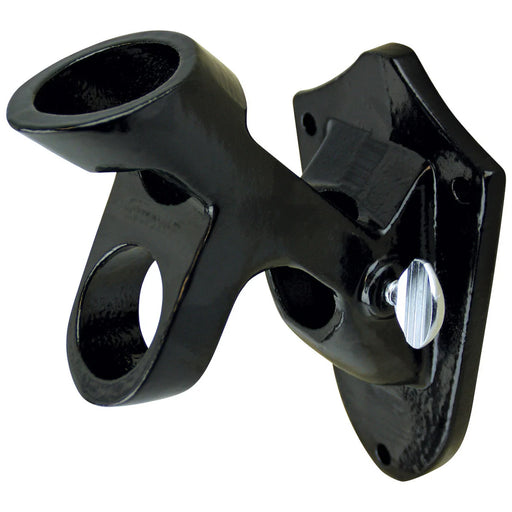 Black 2 position flagpole bracket for 1" diameter poles