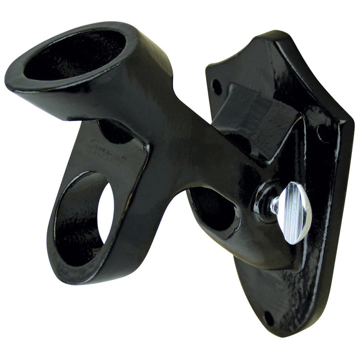 Black 2 position flagpole bracket for 1" diameter poles