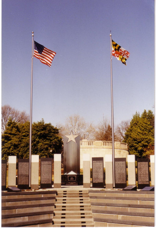 tall stainless steel flagpole commercial installation memorial plaza