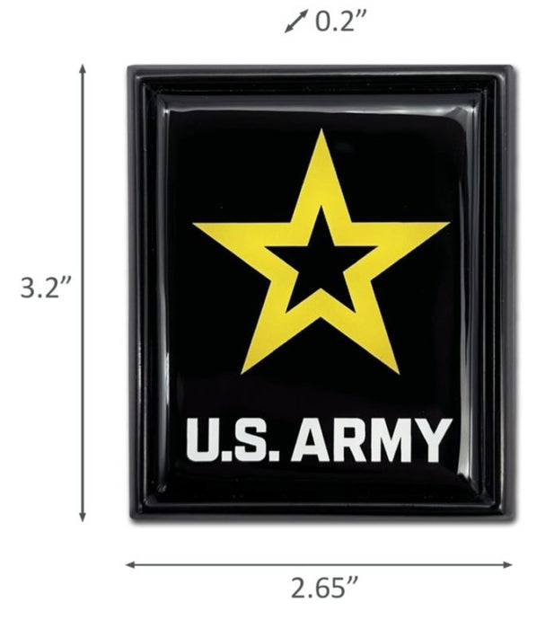 Army emblem for vehicle dimensions