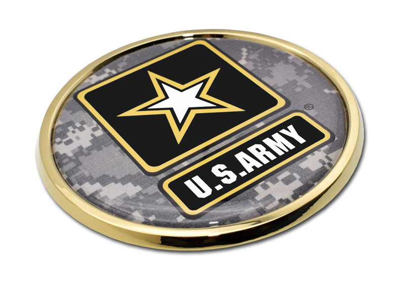 Army Camo Gold Car Emblem
