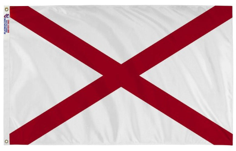 alabama state flag 3x5 red cross on white outdoor nylon made in USA