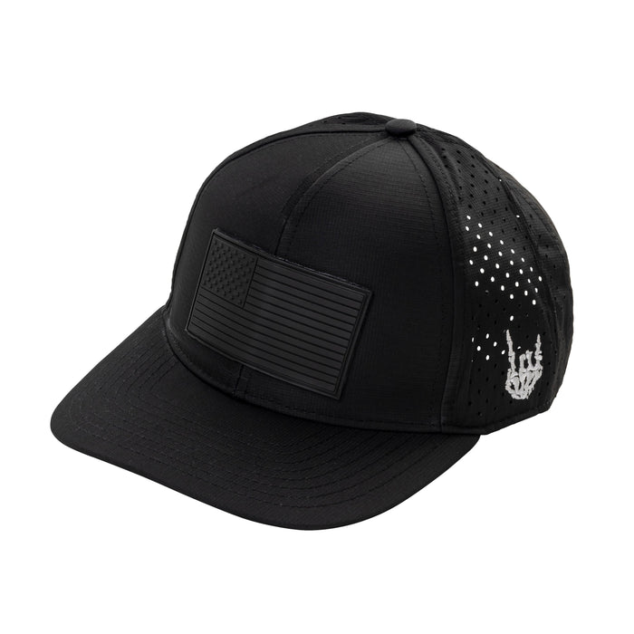 Old Glory Blacked Out Curved Performance Hat *BadFlag*