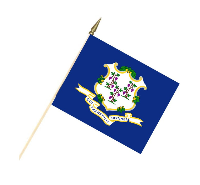 Connecticut Cemetery Flag. Connecticut Stick Flag. Connecticut Flag on a Stick. 