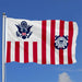 Coast Guard Ensign flag flying outdoors on a flagpole