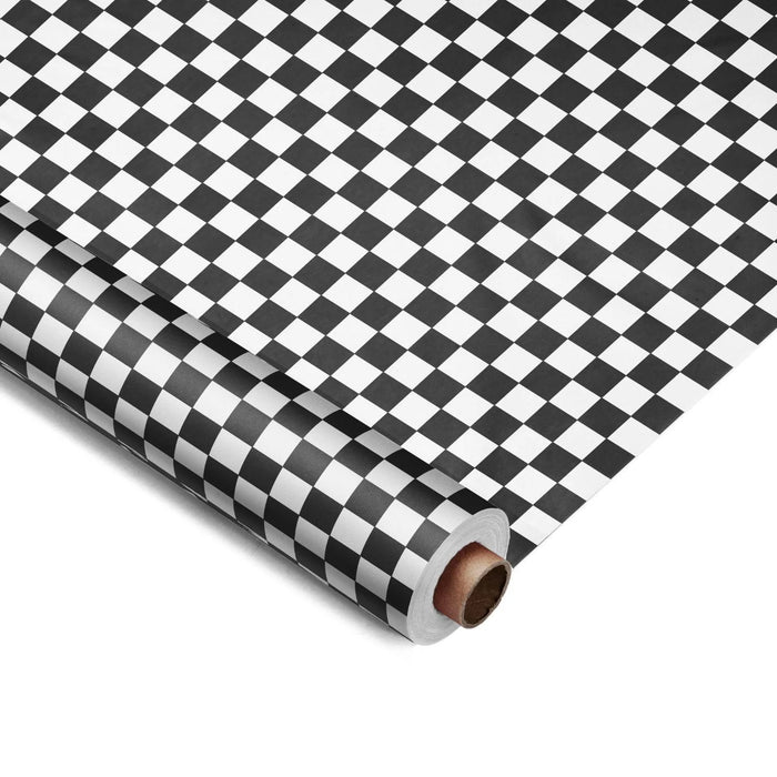 Black & White Checkered Roll - 200 Denier Nylon Roll - 60" Tall by 150' - Single Reverse - Unfinished
