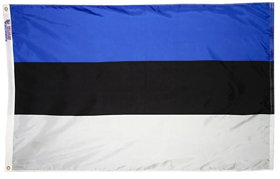 Estonia flag outdoor nylon blue black white made in USA