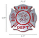 Fire Fighter emblem dimensions