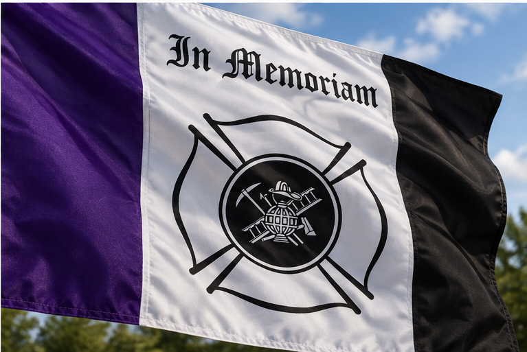 Firefighter In Memoriam Flag closeup