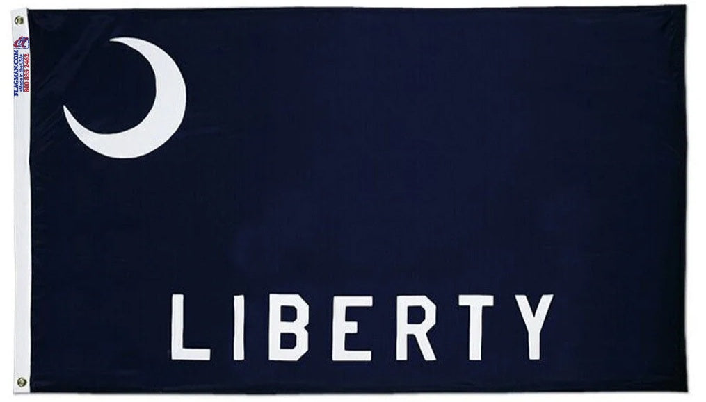 fort moultrie liberty flag 3x5 blue crescent liberty outdoor nylon made in USA