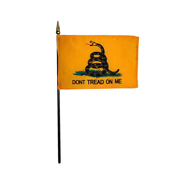 Gadsden (Don't Tread on Me) Stick Flag 4"x6"
