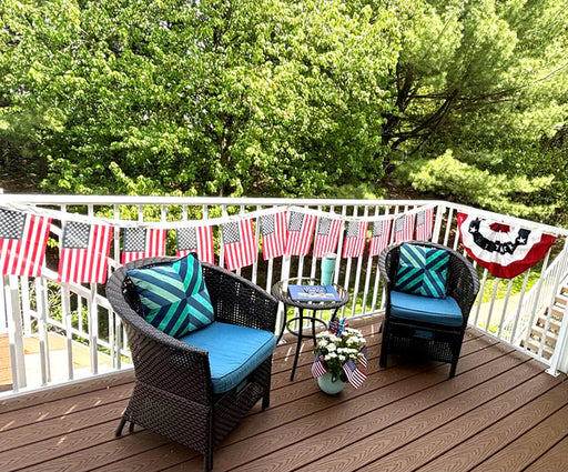 usa flag banner garland hanging patriotic party decoration outdoor