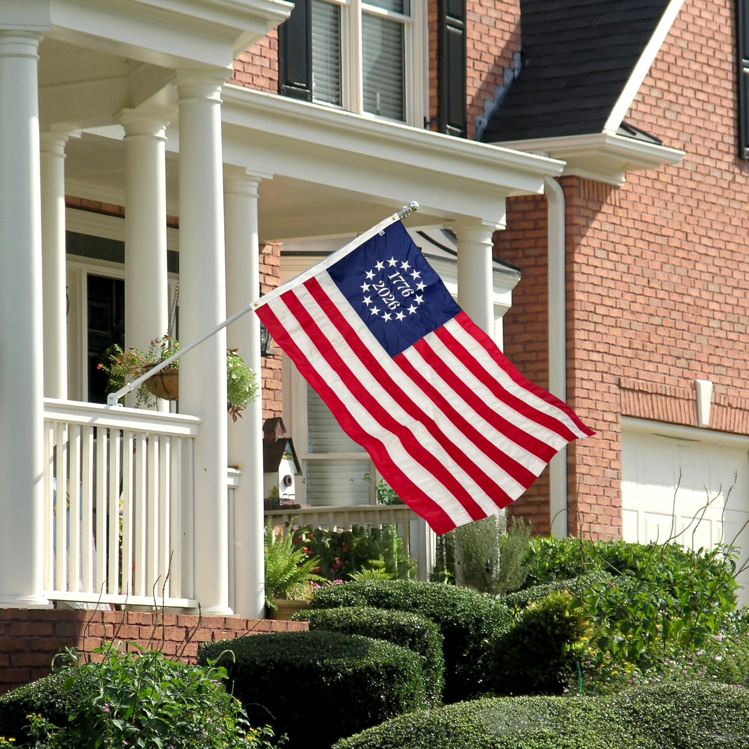 Betsy Ross 250 Flag flying on a flagpole