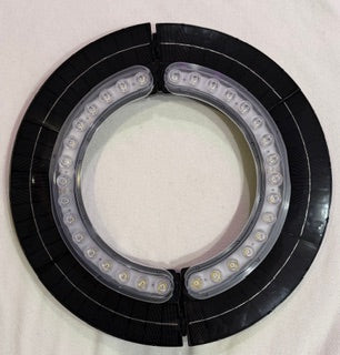 Halo solar flagpole light installed beneath American flag