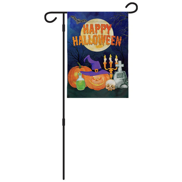 Happy Halloween Graveyard Garden Flag