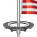 Halo Solar Flagpole Light mounted on aluminum flagpole