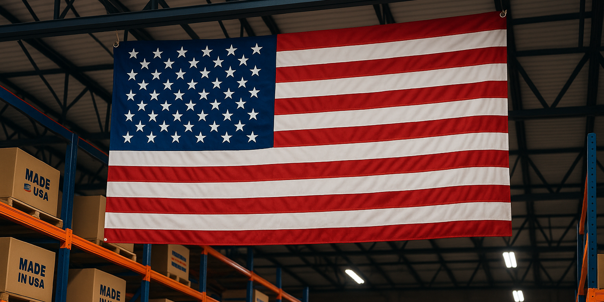 Double Sided American Flag for Horizontal Viewing *Made in USA