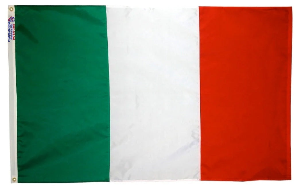italy flag 3x5 outdoor nylon green white red tricolor made in USA
