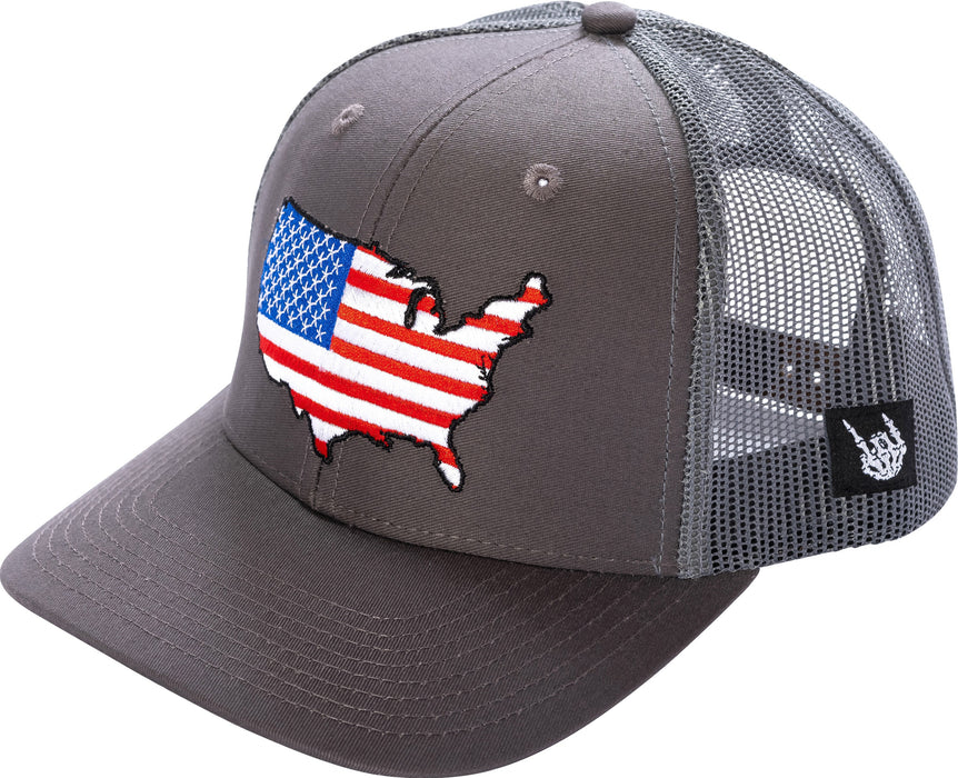 American Flag Map Trucker Hat *BadFlag*