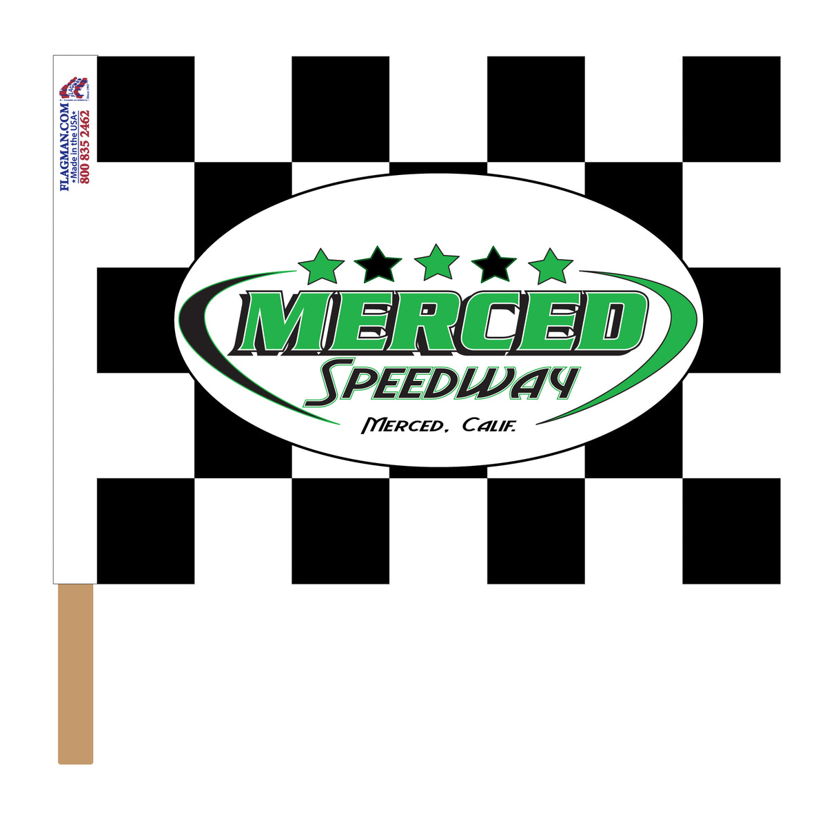 Merced Speedway Printed Checkered Flag - 24