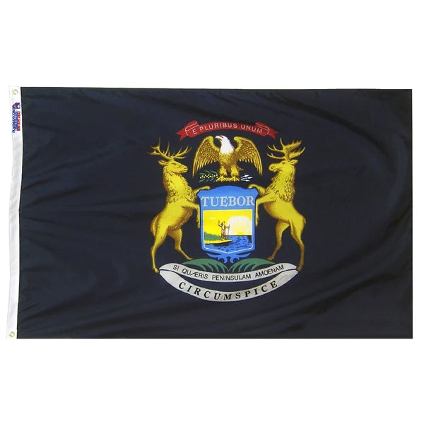Michigan Outdoor Polyester Flag (Higher Wind Areas)