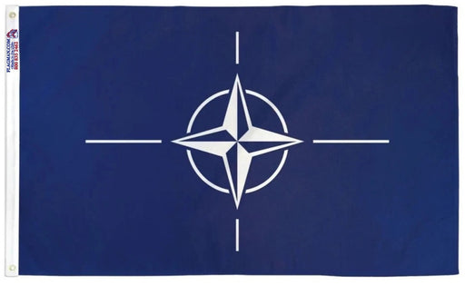 nato flag 3x5 blue field with white compass rose outdoor nylon made in USA