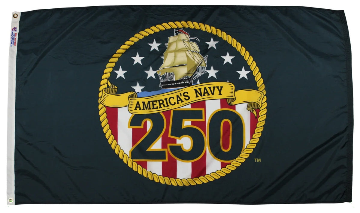 America's Navy 250th Anniversary Flag – 3x5' Made in USA — Flagman