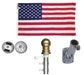 illuminated flagpole kit with solar light non tangle rotating pole american flag