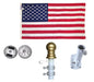 illuminated flagpole kit with solar light non tangle rotating pole american flag