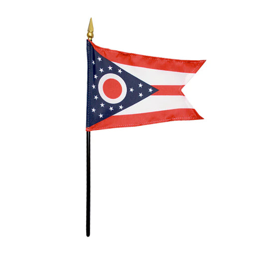 Ohio Stick Flag 4"x6"