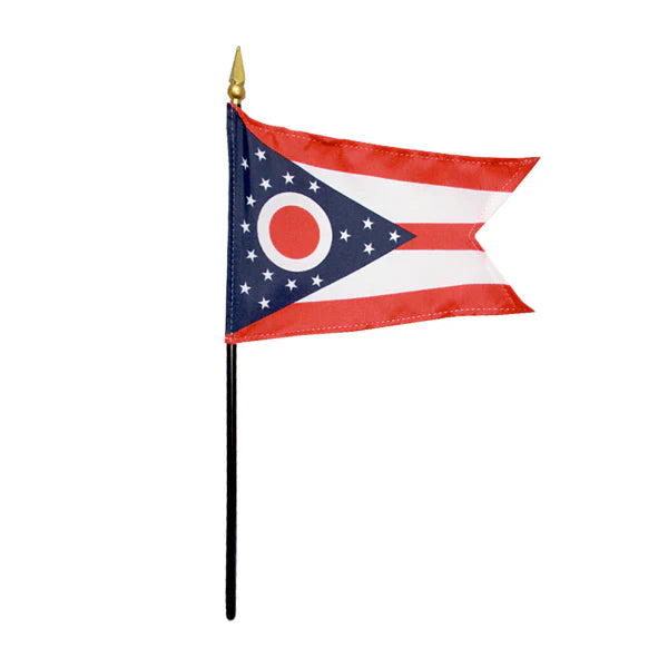 Ohio Stick Flag 4"x6"