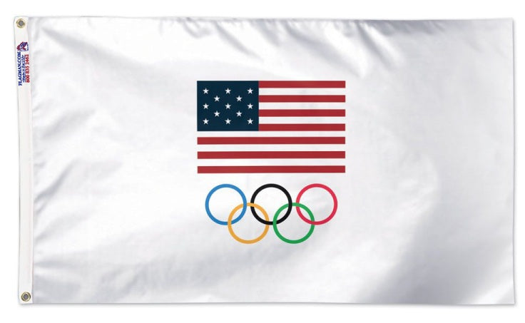 Team USA Olympic Rings flag 3x5 made in USA