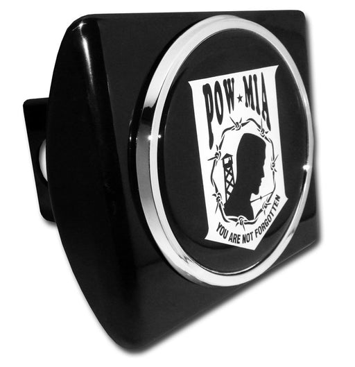 POW MIA emblem hitch cover for 2-inch trailer receivers – veteran tribute accessory