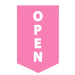 Sewn pink OPEN Flag for business visibility 