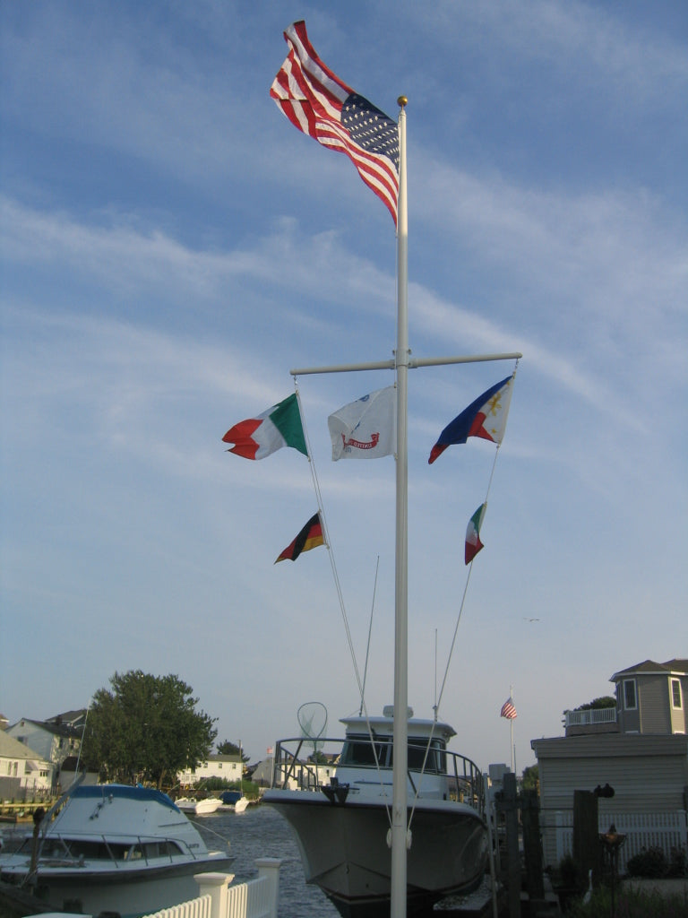 AFP Flagpole with Yardarm & Hinge Base — Flagman of America