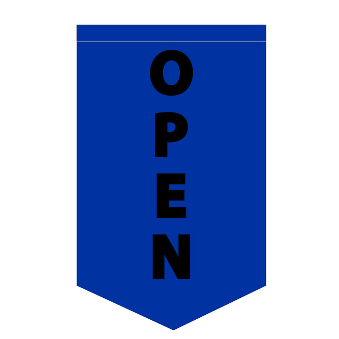 Sewn Blue OPEN Flag for business visibility 
