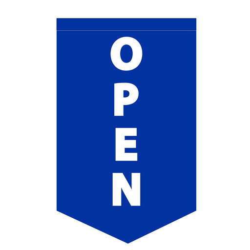 Sewn Blue OPEN Flag for business visibility 
