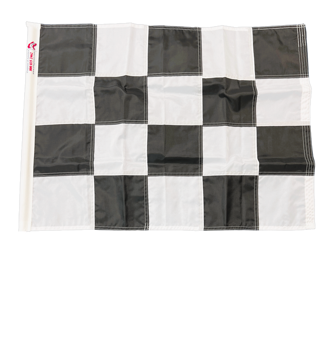 Sewn Flatlock Seam Black & White Checkered Racing Flag | Made in USA