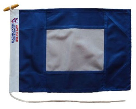 nautical signal flag P international code flag with rope and toggle